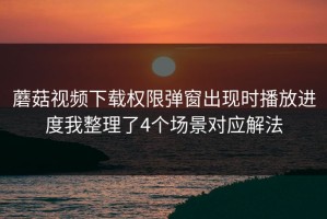 蘑菇视频下载权限弹窗出现时播放进度我整理了4个场景对应解法