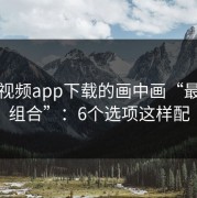蘑菇视频app下载的画中画“最省心组合”：6个选项这样配