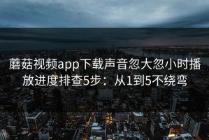 蘑菇视频app下载声音忽大忽小时播放进度排查5步：从1到5不绕弯
