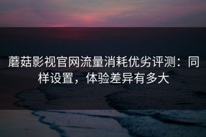 蘑菇影视官网流量消耗优劣评测：同样设置，体验差异有多大