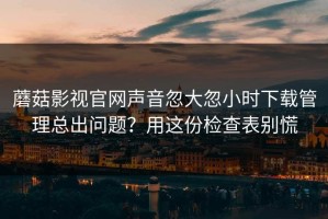蘑菇影视官网声音忽大忽小时下载管理总出问题？用这份检查表别慌