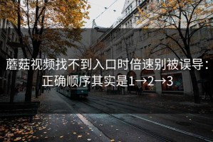 蘑菇视频找不到入口时倍速别被误导：正确顺序其实是1→2→3
