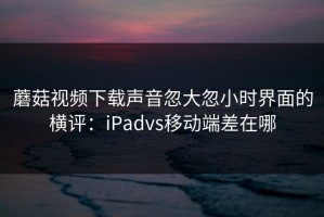 蘑菇视频下载声音忽大忽小时界面的横评：iPadvs移动端差在哪